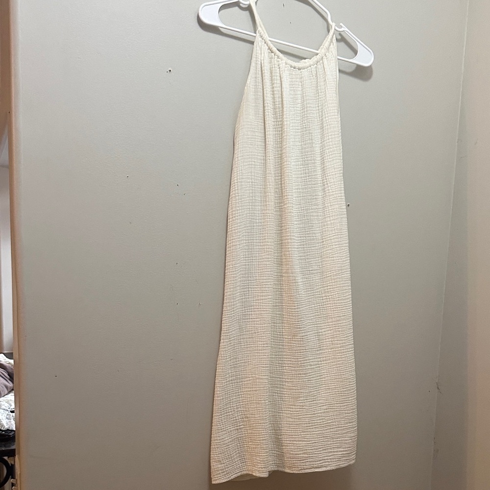 Kona Sol Elegant Cream Halter bath suit cover dress